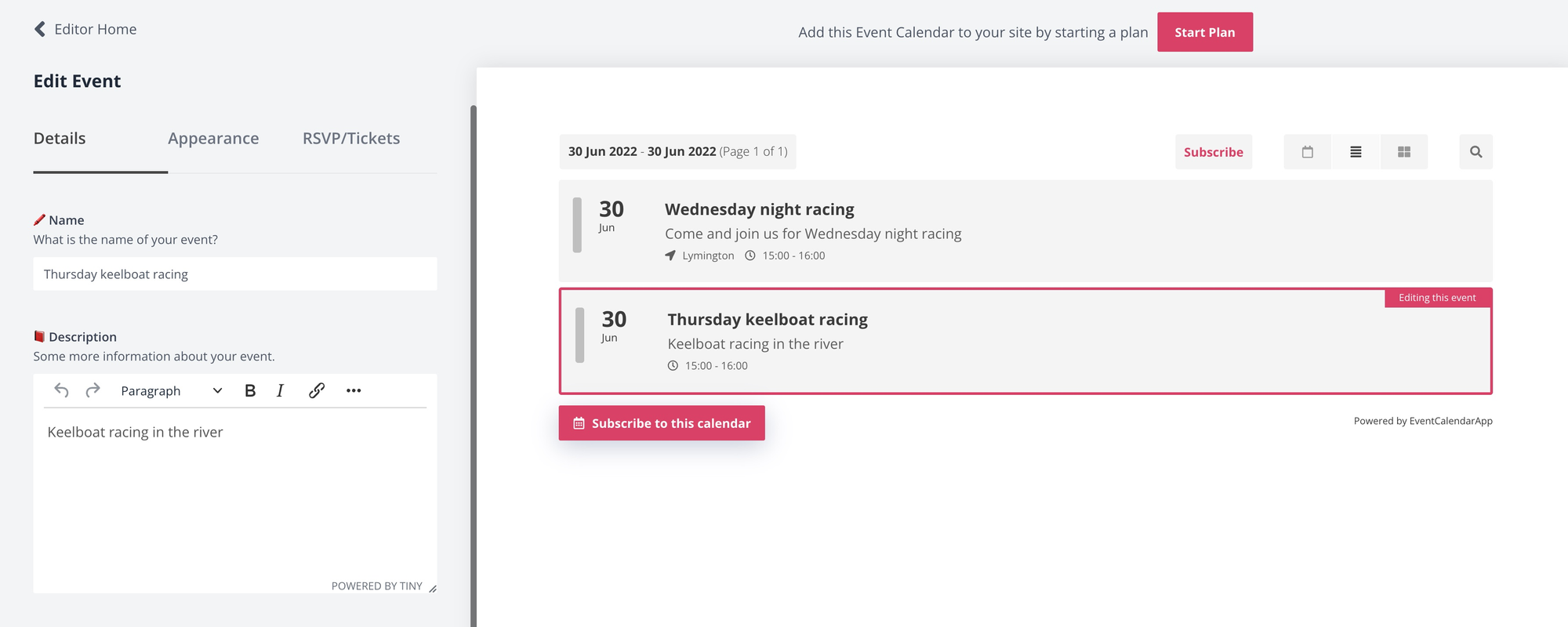 How to create a community events calendar