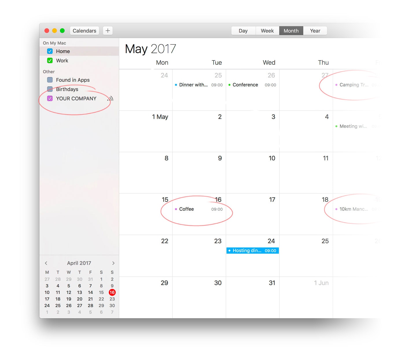 Event Calendar App and Widget