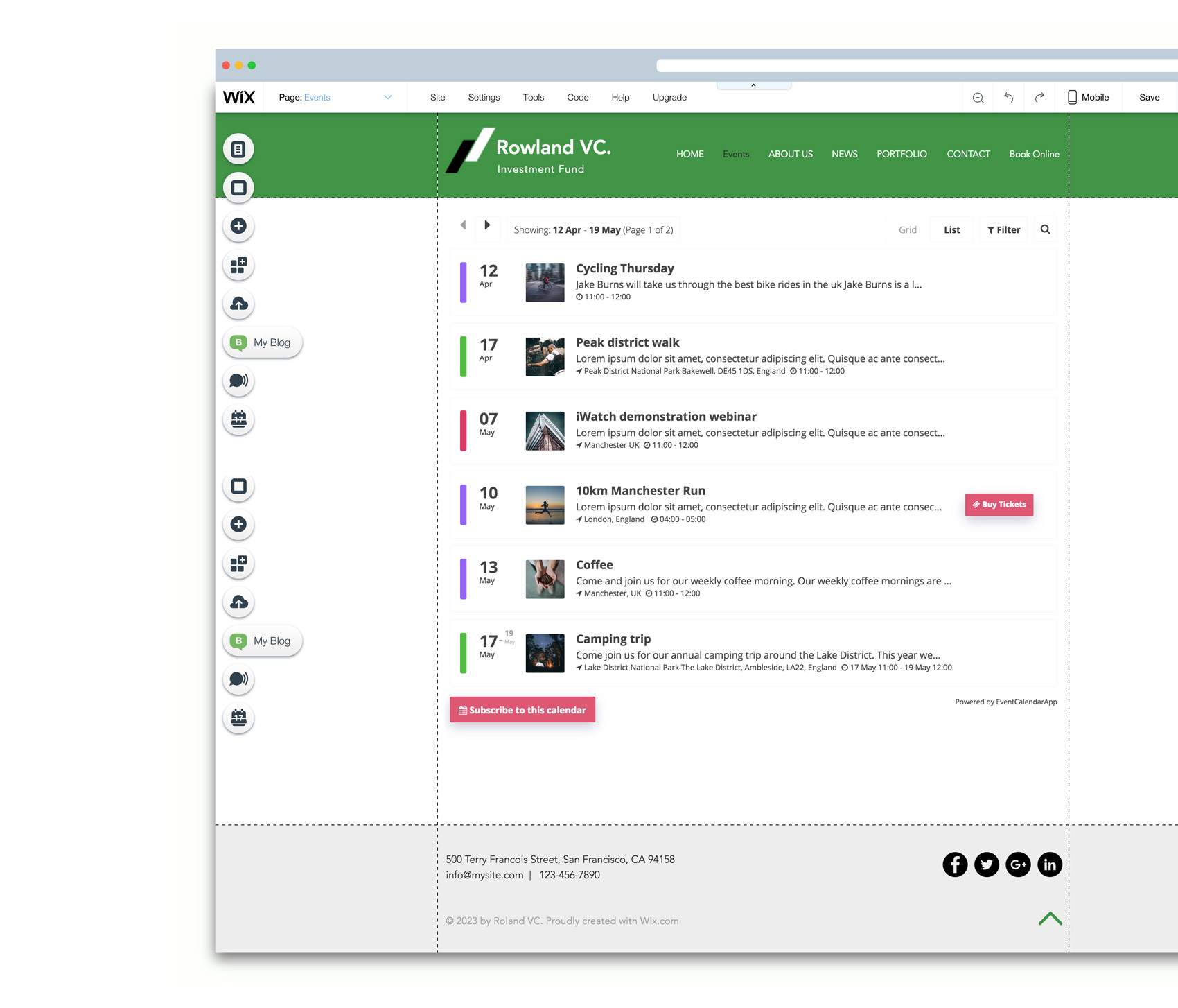 Event Calendar for Wix